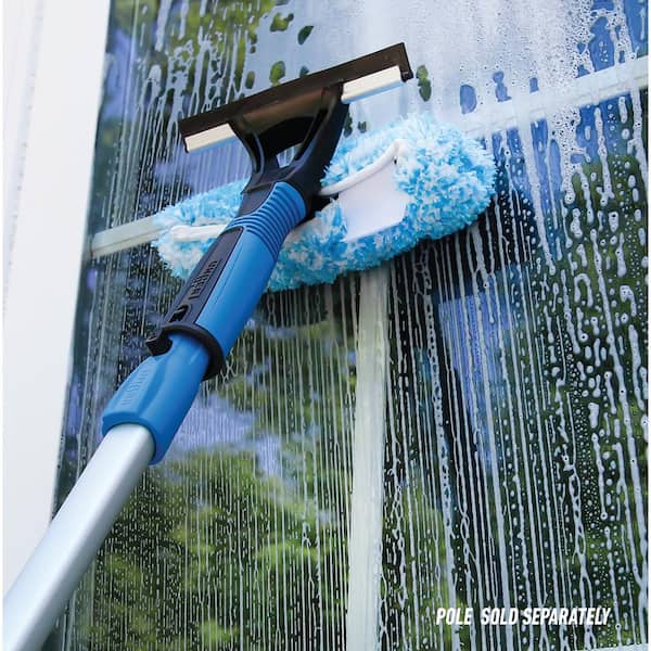 6 in. 2-in-1 Window Cleaner Squeegee & Scrubber Combi