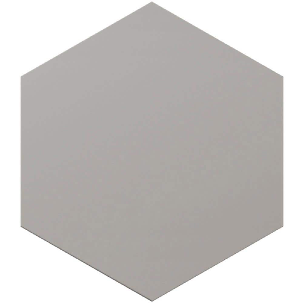 Apollo 9.25" Hexagonal Matte Gray Porcelain Tile