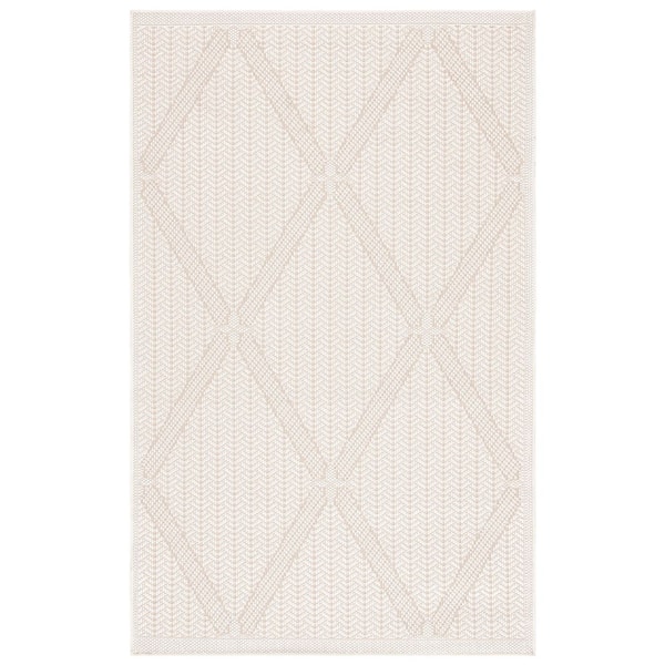 SAFAVIEH Bermuda Cream/Beige 2 ft. x 3 ft. Oversized Diamond Indoor/Outdoor Area Rug