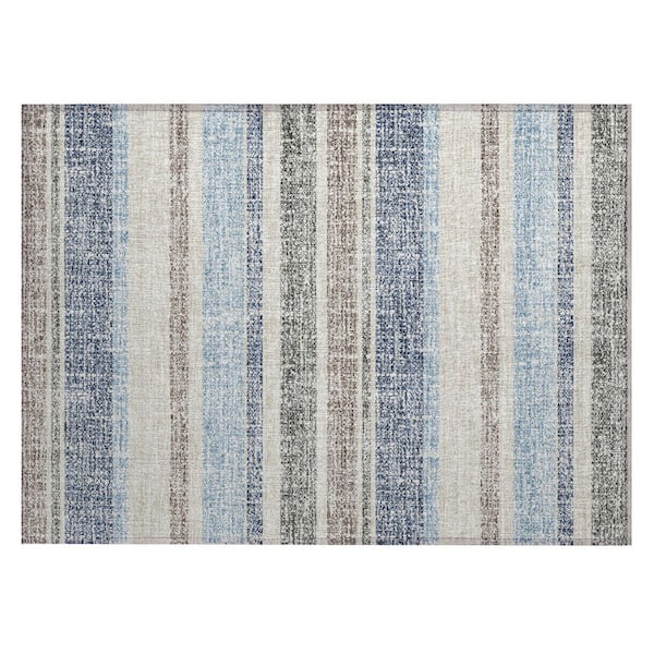 Chantille Machine Washable Indoor/Outdoor Abstract ACN2122 Navy 1 ft. 8 in. x 2 ft. 6 in. Accent Rug