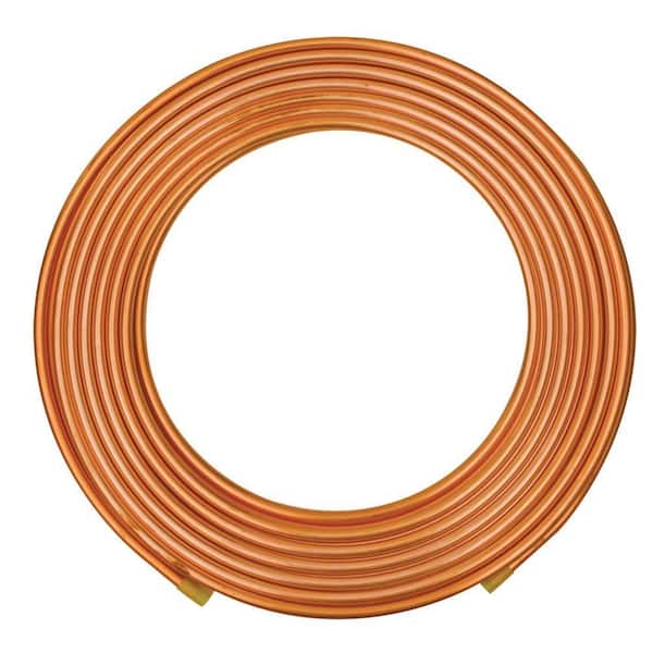 OD 1/4'',ID 1/5",Length 10ft Soft Flexible Refrigeration Copper Tubing Coil  GY 