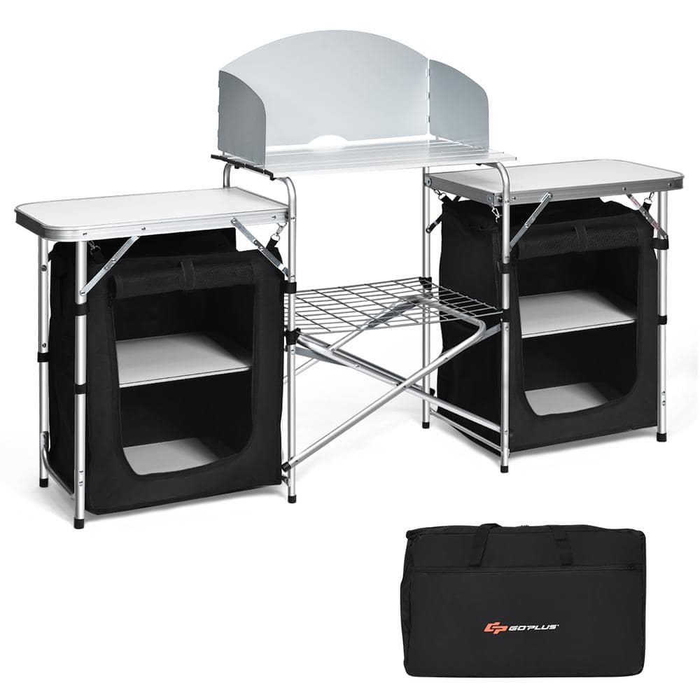 Costway Folding Portable Aluminum Camping Grill Table OP The Home Depot