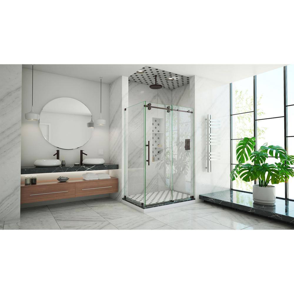 Enigma-XO 72" Polished Stainless Steel Frameless Shower Enclosure