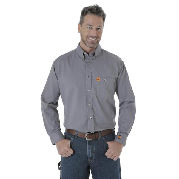 Wrangler RIGGS Workwear Men's Size Extra-Large Grey Work Shirt