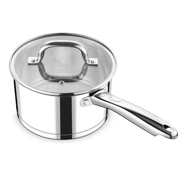 3 qt. Saucepan with Lid Set, Tri-ply Induction Stainless Steel Sauce Pan, Ergonomic Handle, Dishwasher Safe
