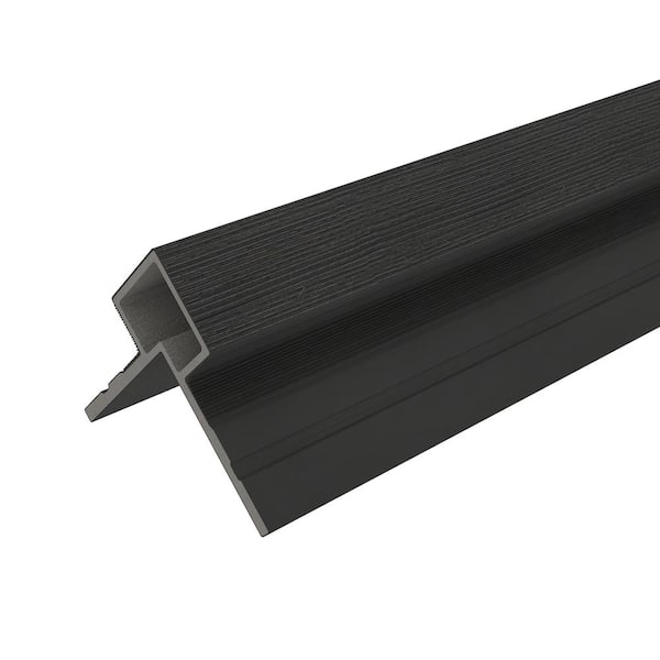 NewTechWood European Siding System 5.19 in. x 5.19 in. x 8 ft. Hawaiian Charcoal Composite Siding End Trim for Belgian Board