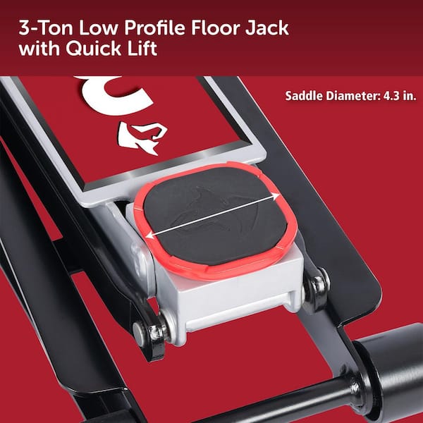 Husky 3-Ton Low Profile Floor Jack with Quick Lift HD00120N-HV-TH