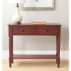 Samantha 36 in. Red Standard Rectangle Wood Console Table with Drawers