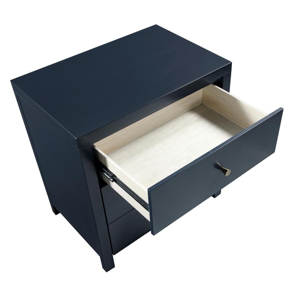 Nolan Midnight Blue 3-Drawer Wood Nightstand
