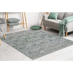 Green 3 ft. x 5 ft. Livigno 1243 Transitional Geometric Area Rug
