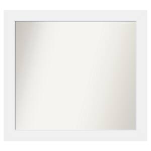 Corvino White 35 in. x 32 in. Custom Non-Beveled Matte Wood Framed Bathroom Vanity Wall Mirror