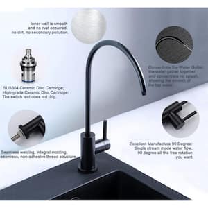 Lead-free Single-Handle Beverage Faucet in Stainless Steel Matte Black Fit for Reverse Osmosis System