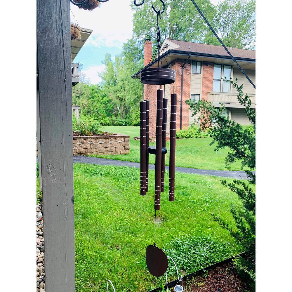 40-inch Brown Copper Vein Wind Chimes with Glossy Finish