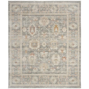 Traditional Home Grey 9 ft. x 11 ft. Distressed Traditional Area Rug
