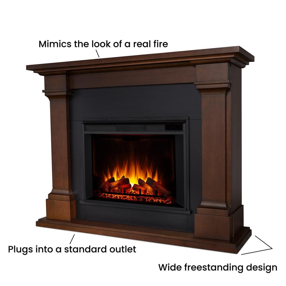 Callaway Chestnut Oak Grand Electric Fireplace with Mantel