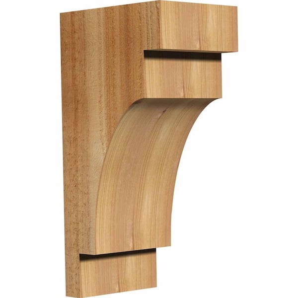 Ekena Millwork 6 in. x 8 in. x 16 in. Western Red Cedar Mediterranean Rough Sawn Corbel