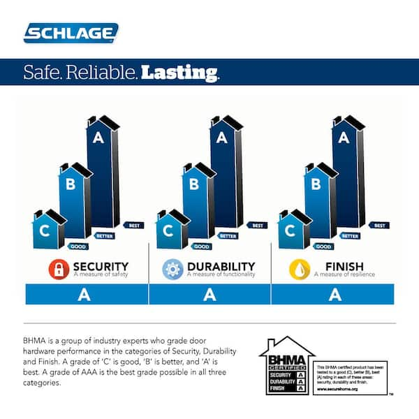 Schlage F10BRW619COL Broadway with Collins Passage Satin Nickel Finish