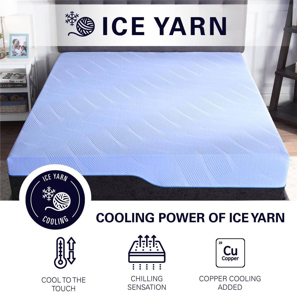Queen Blue Adjustable Latex Foam Innerspring Mattress