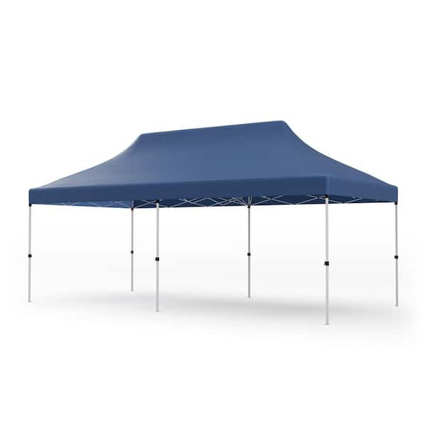 ANGELES HOME 10 ft. x 20 ft. Blue Pop-Up Canopy Tent with Carrying Bag, Easy Setup