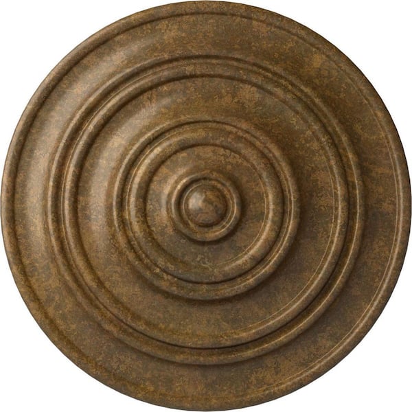 Ekena Millwork 13-1/4 in. x 1/2 in. Classic Urethane Ceiling Medallion (Fits Canopies upto 4-1/8 in.), Rubbed Bronze