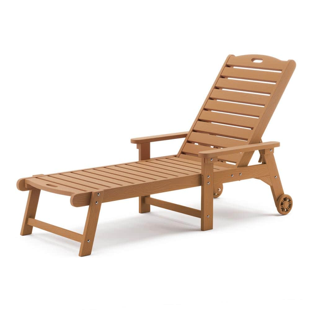 LUE BONA Helen Teak Brown Recycled Plastic Plywood Adjustable Outdoor