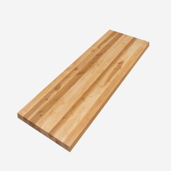 6 ft. L x 30 in. D Unfinished Edge Glued Birch Butcher Block Desktop Countertop in Natural with Square Edge