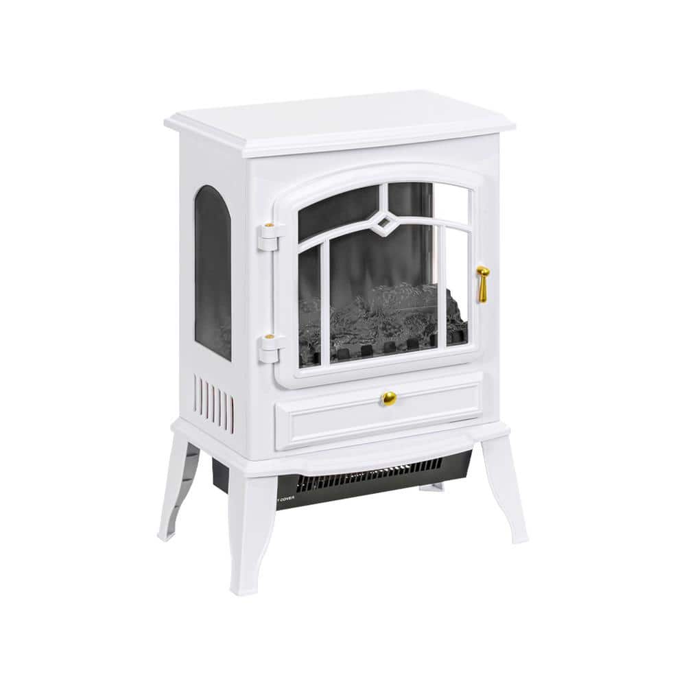 Freestanding Fire Electric Space Heater, Cabinet Infrared Quartz Heat Eleme