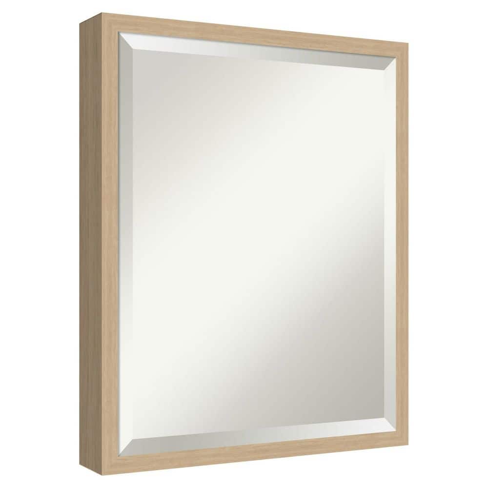 Emery Natural 17.25 in. x 21.25 in. Beveled Modern, Casual Rectangle Framed Wall Mirror price history on PriceWatchPro
