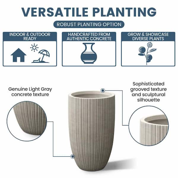 Sapcrete Lightweight Textured 13.5 in. x 24.5 in. Light Gray