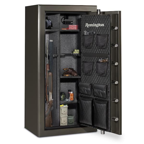 Express 24-Gun Fireproof and Waterproof Gun Safe with Electronic Lock, Graphite Satin Metallic