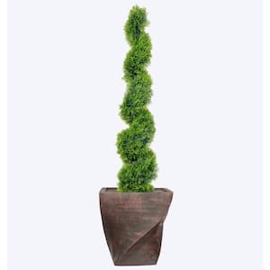68.5 in. Artificial Spiral Topiary in fiberstone platner