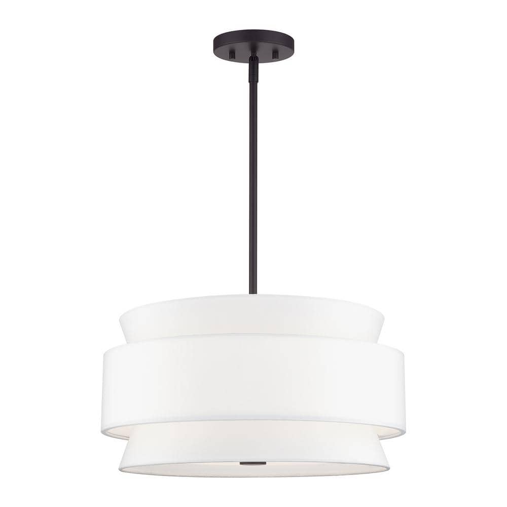 Fontana 4-Light Bronze Chandelier with Off-White Fabric Shade price history on PriceWatchPro