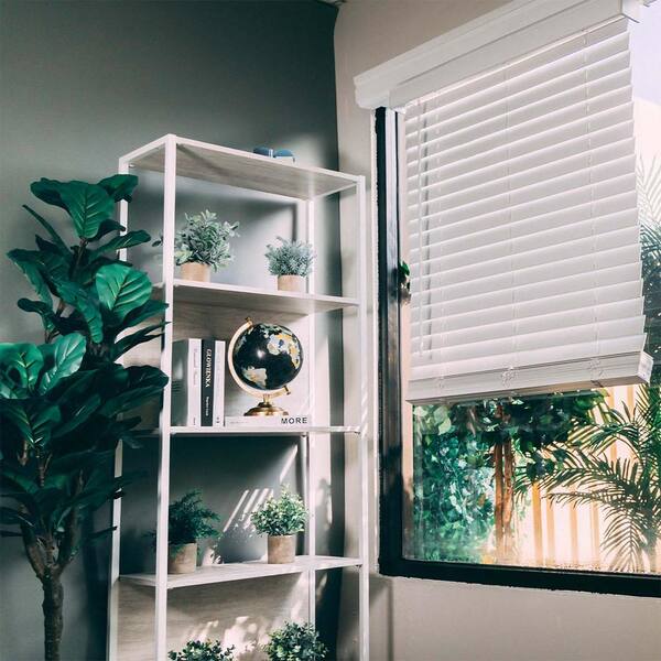 Chicology Chelsea Pre-Cut 66.5 in.W x 72 in. L White Cordless Room Darkening Faux Wood Blinds with 2 in. Slats