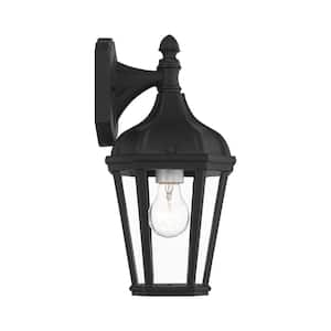 Morgan 1-Light Textured Black Outdoor Wall Lantern