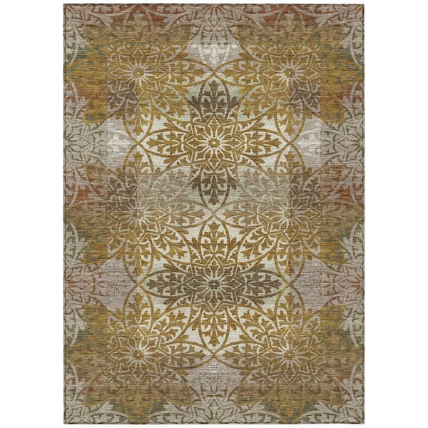 Chantille Machine Washable Indoor/Outdoor Abstract ACN2916 Walnut 10 ft. x 14 ft. Area Rug