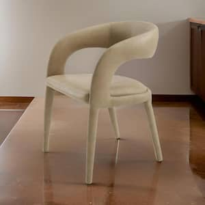 Tan Faux Leather Tapered Legs Dining Chair