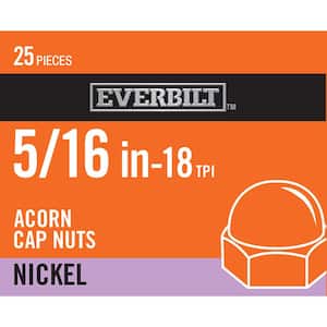 5/16 in.-18 Nickel Plated Cap Nut (25-Pack)