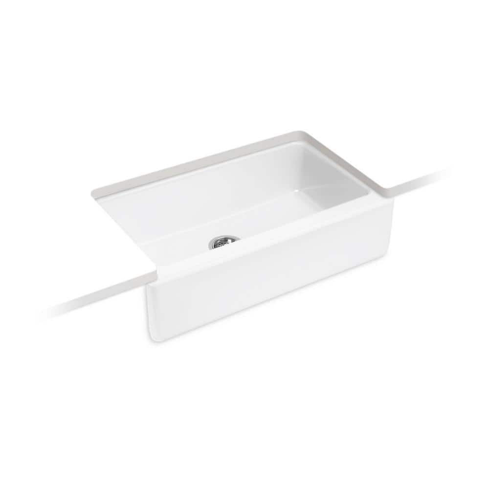 Dickinson White Cast Iron Single-Bowl Farmhouse Kitchen Sink