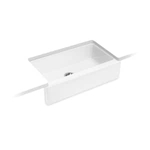 Dickinson 19.56 in. Undermount Single Bowl White Cast Iron Kitchen Sink