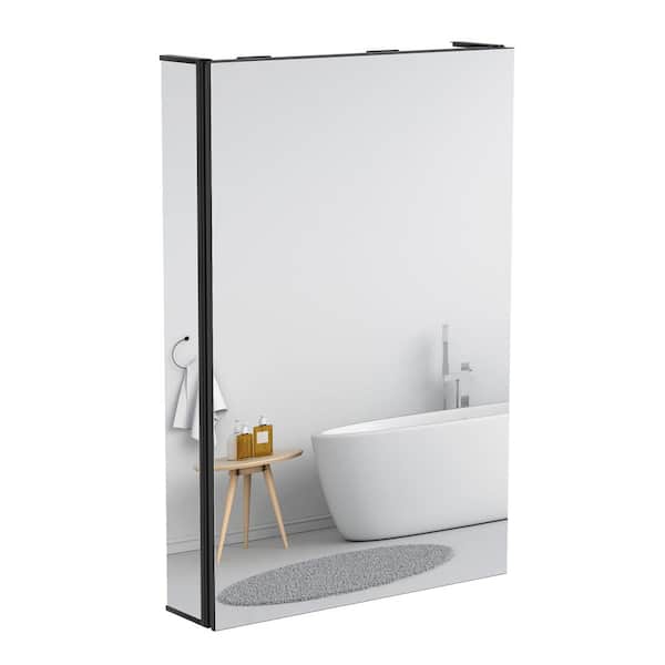 19.70 in. W x 29.53 in. H Rectangular Aluminum Alloy Medicine Cabinet with Mirror