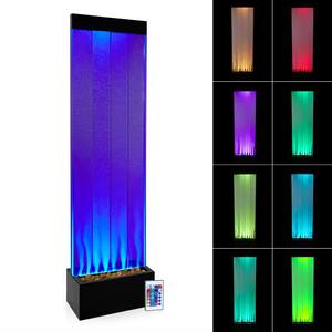 72 in. H Indoor Bubble Wall Fountain with Color-Changing LED Lights and Remote, Black