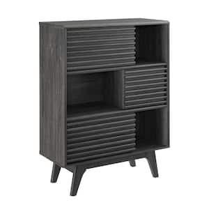 Render Charcoal Three-Tier Display Storage Cabinet Stand