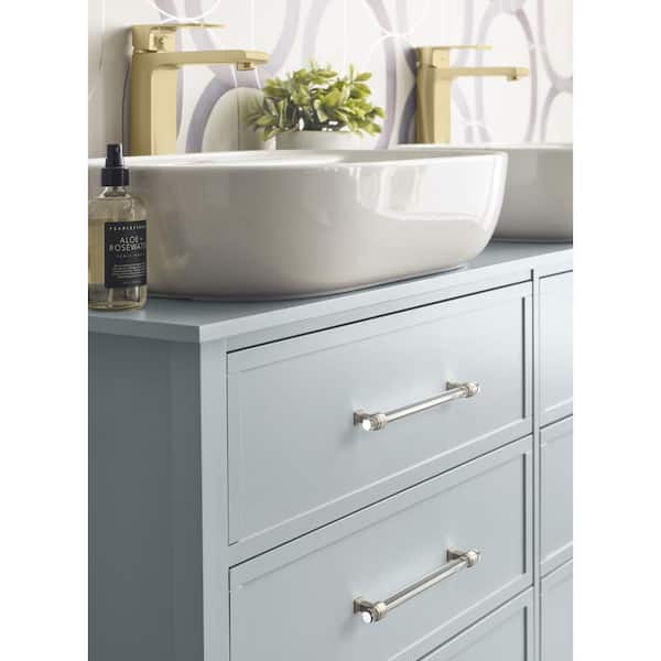 Glacio 8 in. (203mm) Modern Clear/Polished Nickel Bar Cabinet Pull