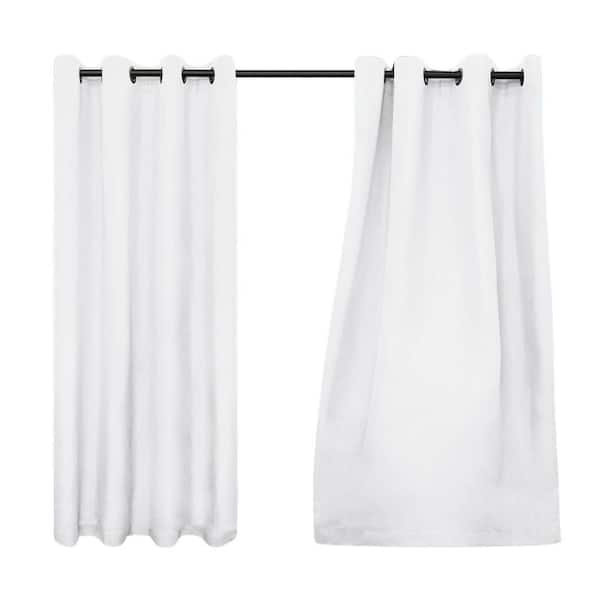 Outdoor Curtain Waterproof Windproof Weatherproof for Patio Cabana Porch Pergola Gazebo Grommet Tab White 54x84 Inch