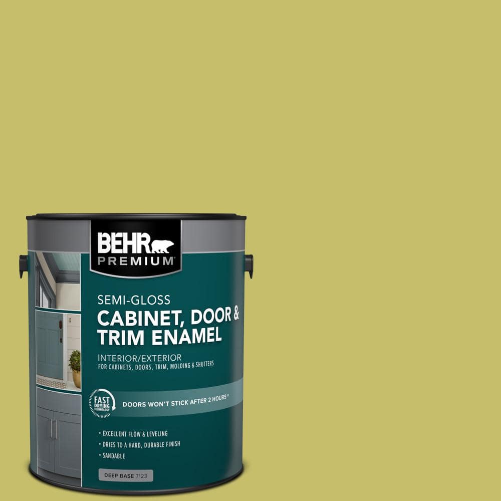1 gal. #P350-5 Go Go Lime Semi-Gloss Enamel Interior/Exterior Cabinet, Door & Trim Paint price history on PriceWatchPro