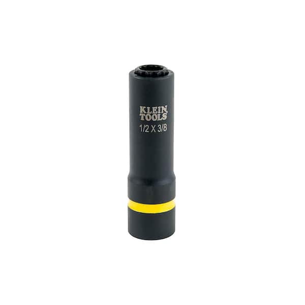 Klein Tools 2-in-1 Impact Socket, 12-Point, 1/2 and 3/8-Inch