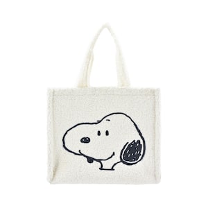 Snoopy & Woodstock Sherpa WHITE Polyester Mini Tote Bag