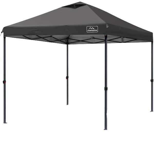 Unbranded 9.5 ft. x 9.5 ft. Black Pop-Up Canopy Tent Instant Portable Canopy with 3 Adjustable Heights Bonus 8 Stakes and 4 Ropes