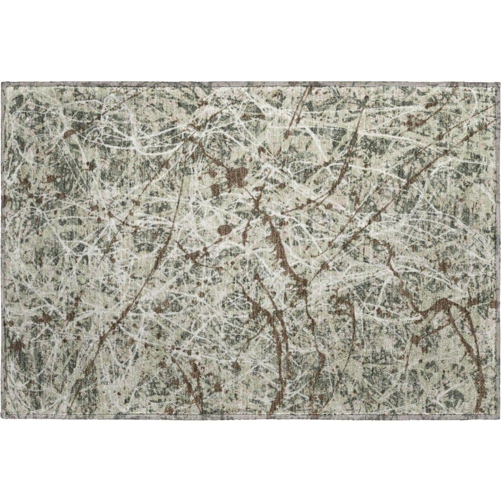 Mayfield Premium Machine Washable Abstract AMF2389 Basil 2 ft. x 3 ft. Accent Rug price history on PriceWatchPro