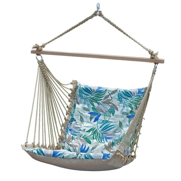 Algoma Soft Comfort Cushion Hammock Hanging Chair, Blue Floral